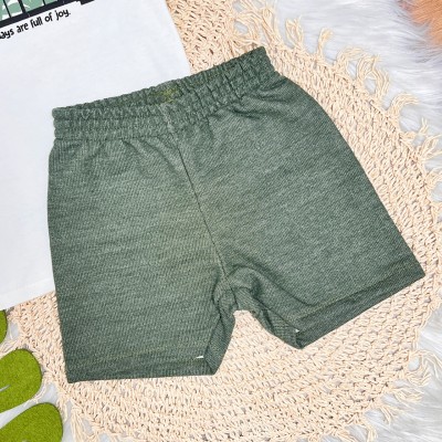 Conj. Camiseta Sunny Days e Bermuda - Off White e Verde Musgo